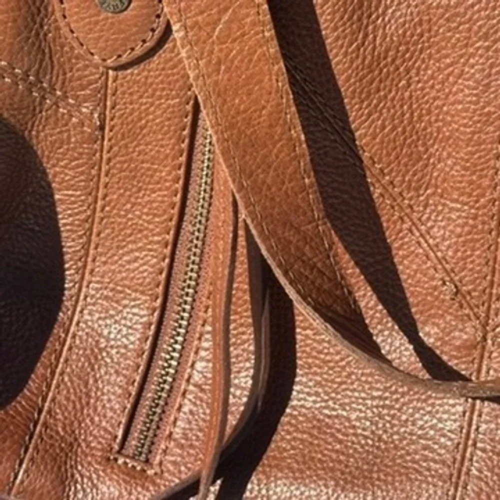 Frye Leather Purse Satchel Cognac Brown Leather Crossbody Bag 13